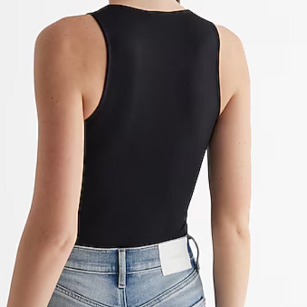 Express Body Contour Compression High Neck Bodysuit | Black | XS - Picture 2 of 5